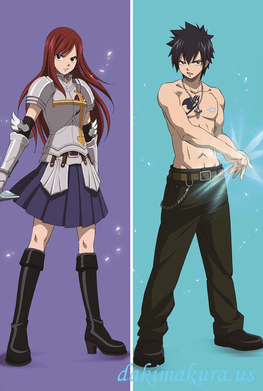 Fairy tail - Erza Scarlet - Gray Fullbuster Anime Dakimakura Pillow Cover